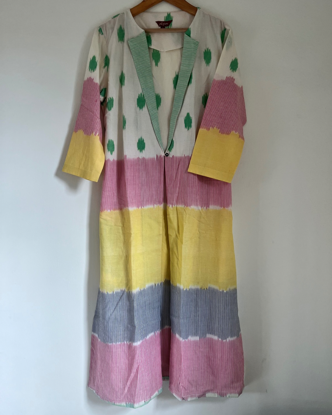 Mridul Jacket with collar - multi ikkat