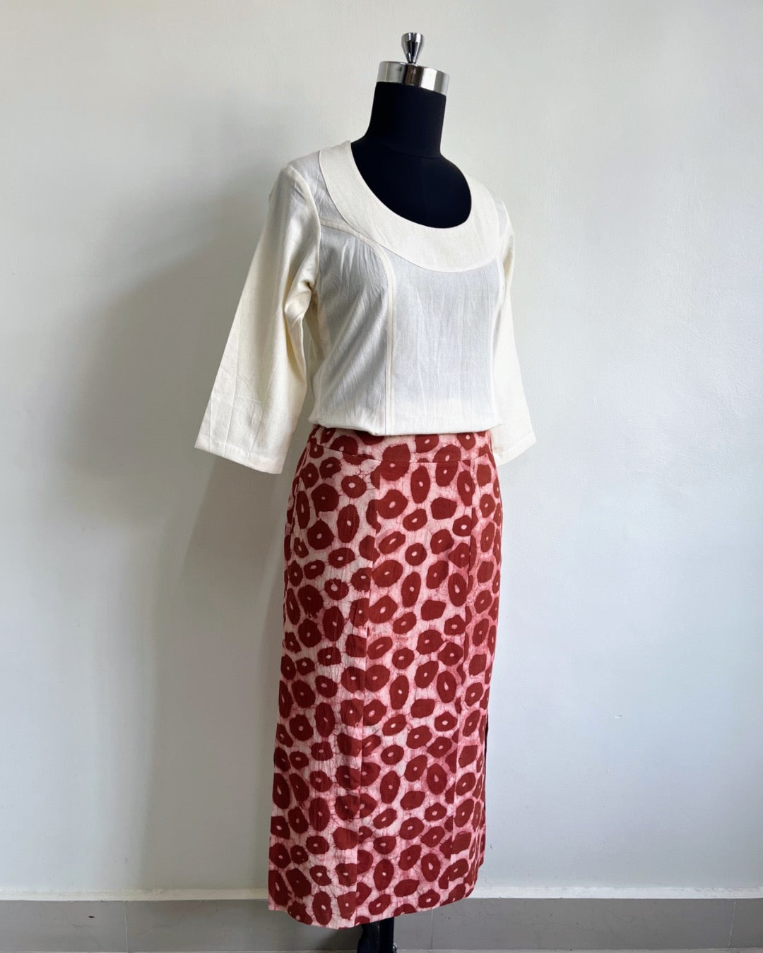 Anya Skirt - Red Block Print