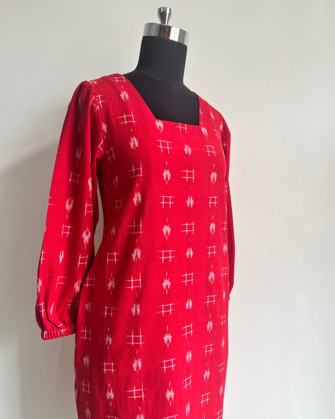 Luna Dress - Bright Red Ikat