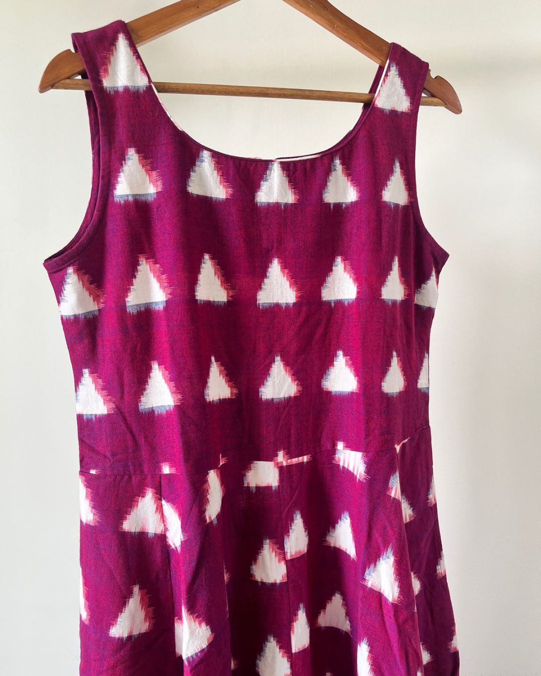Ira Dress -purple triangle ikkat