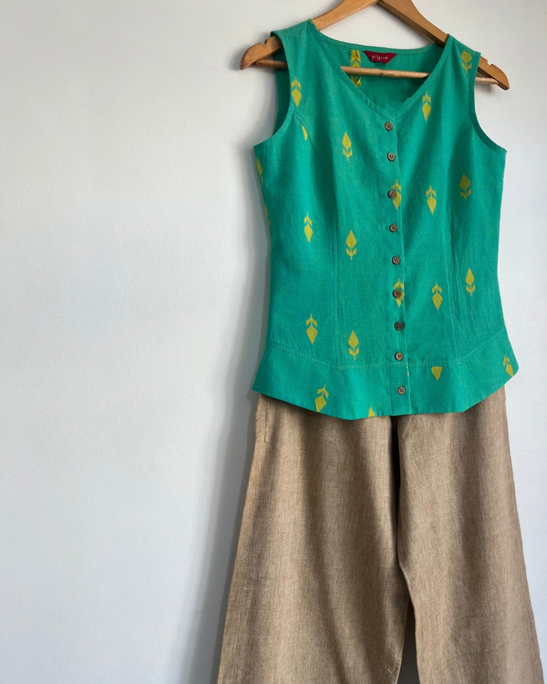 Butterfly Jacket Top - Mint Green Cotton