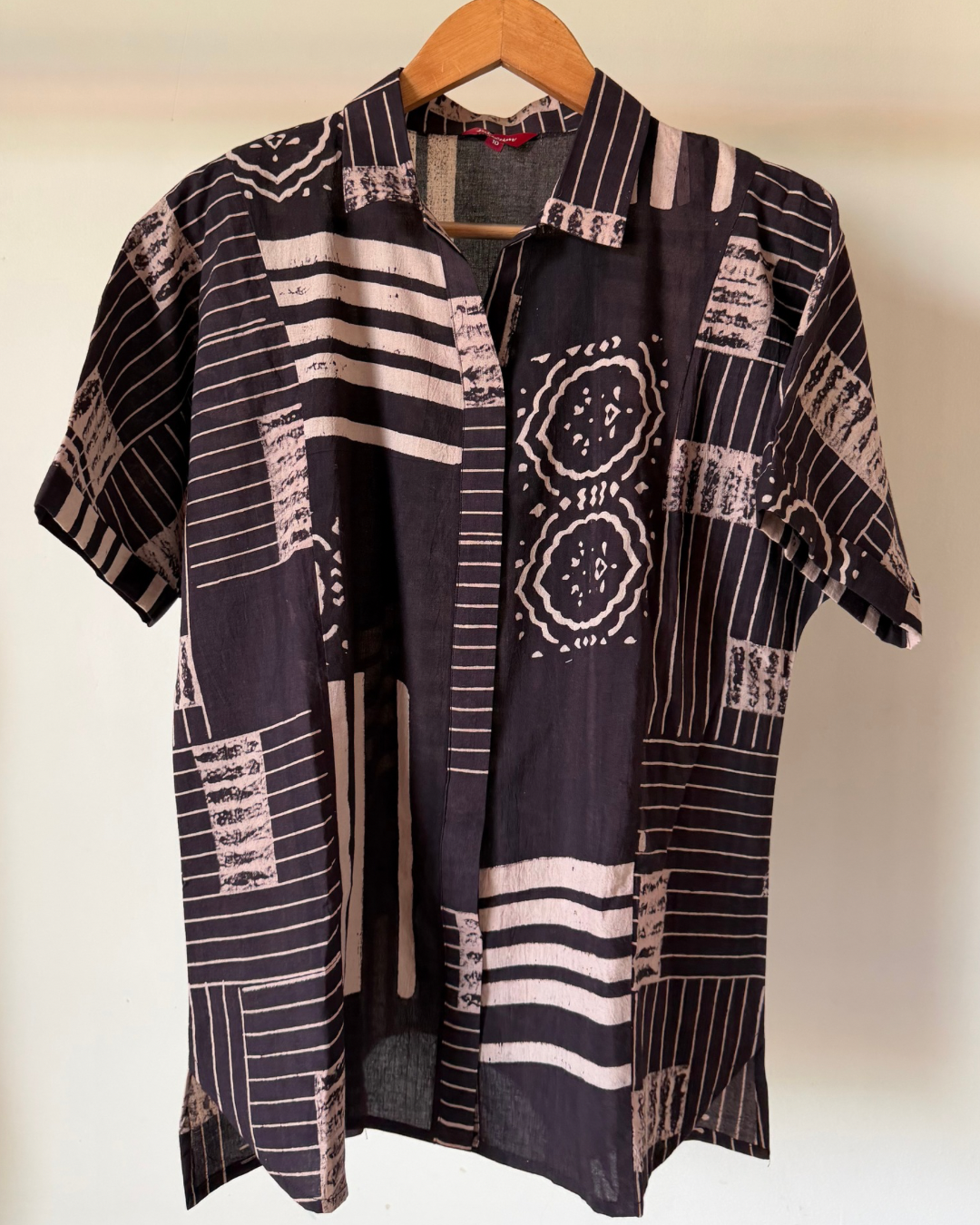 Devi Shirt - black cream ajrakh