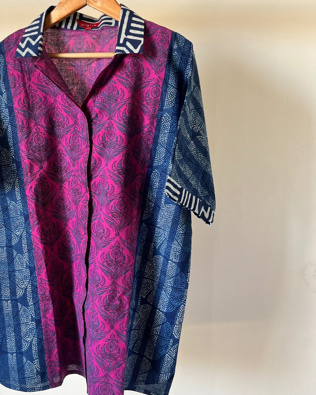 Devi Shirt - purple indigo block