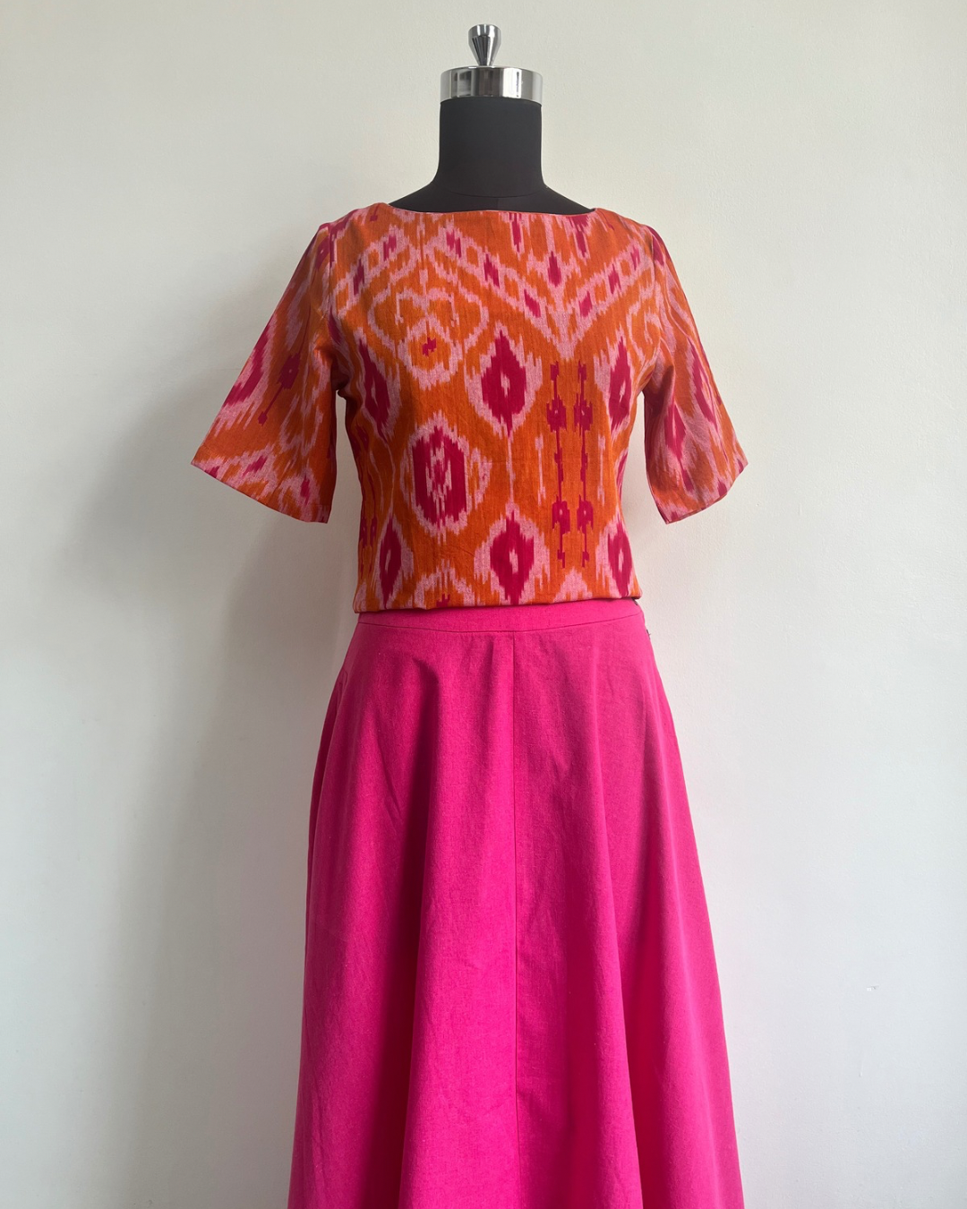 Uttara Top - Orange Pink Ikat