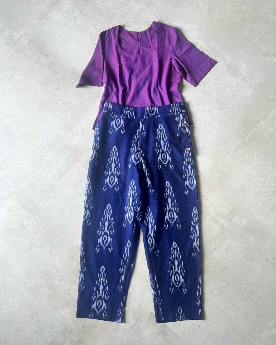 Sail Edit Pants - indigo ikkat