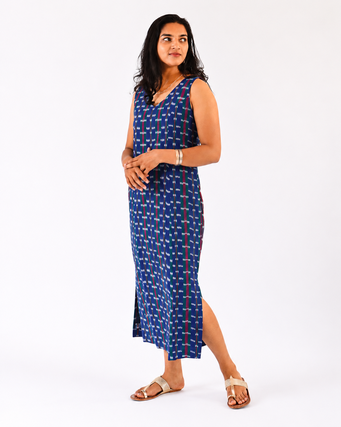 Nutan Dress - red ikkat