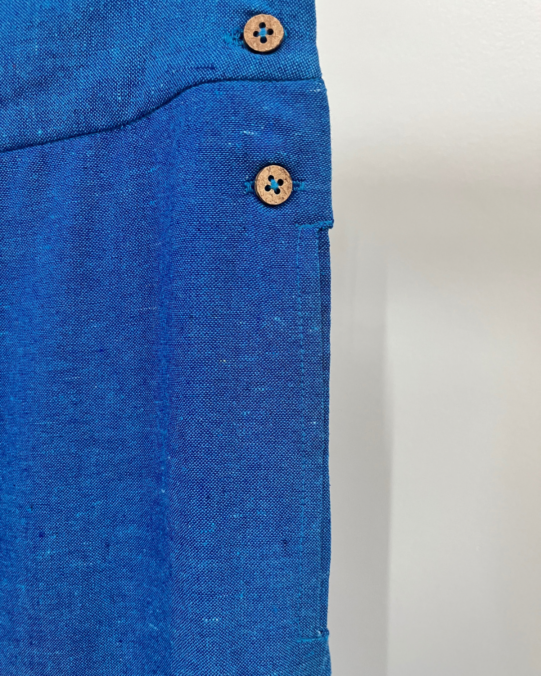 Wide Leg Pants - Blue Cotton