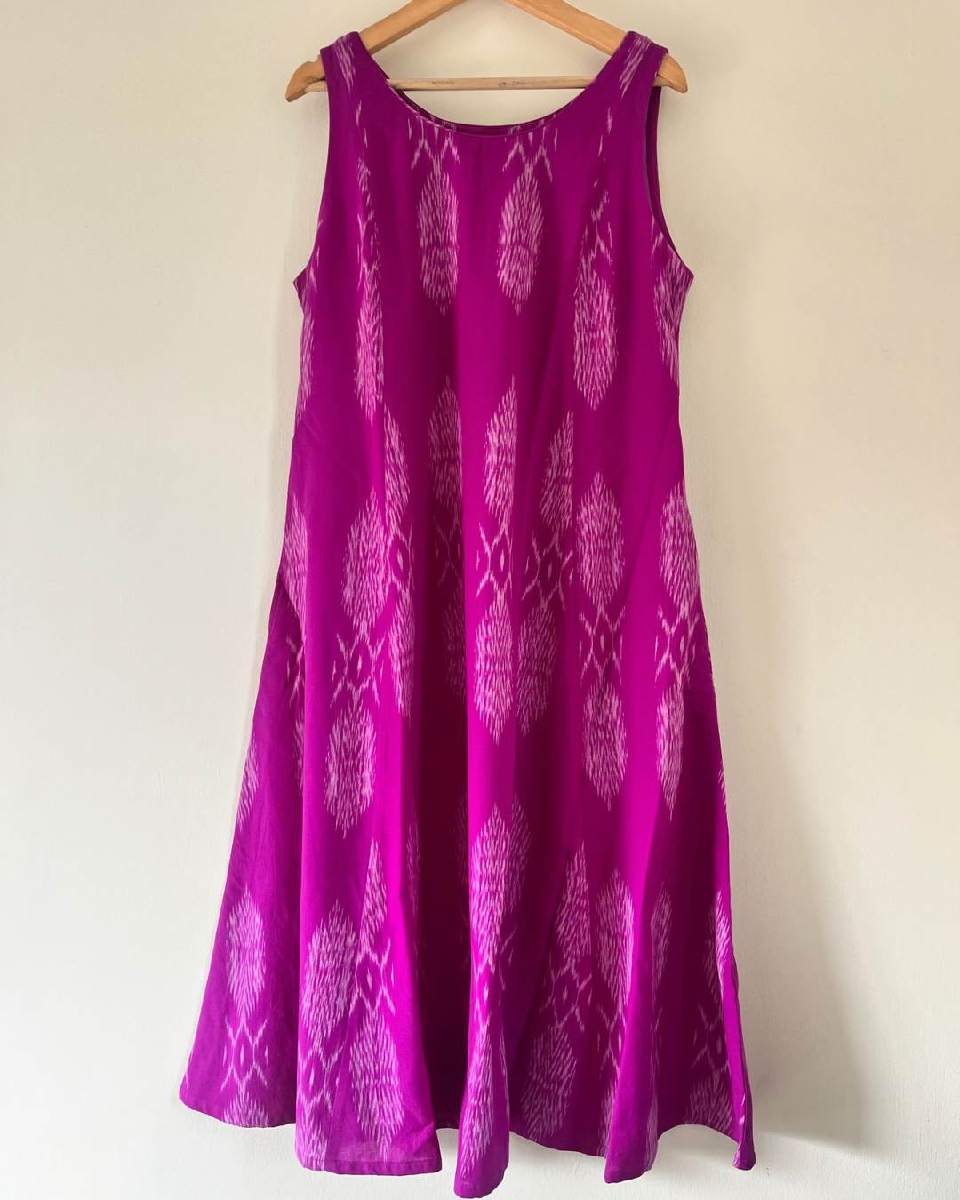Adah Dress - purple pink ikkat