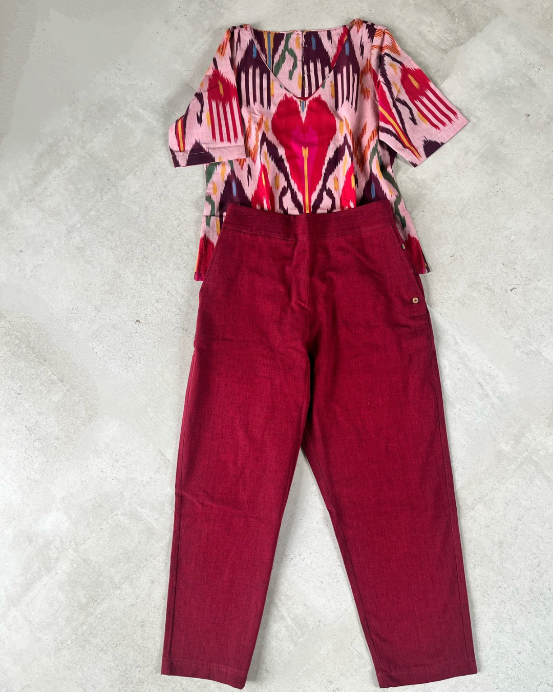 Maya Top - heart uzbek ikkat