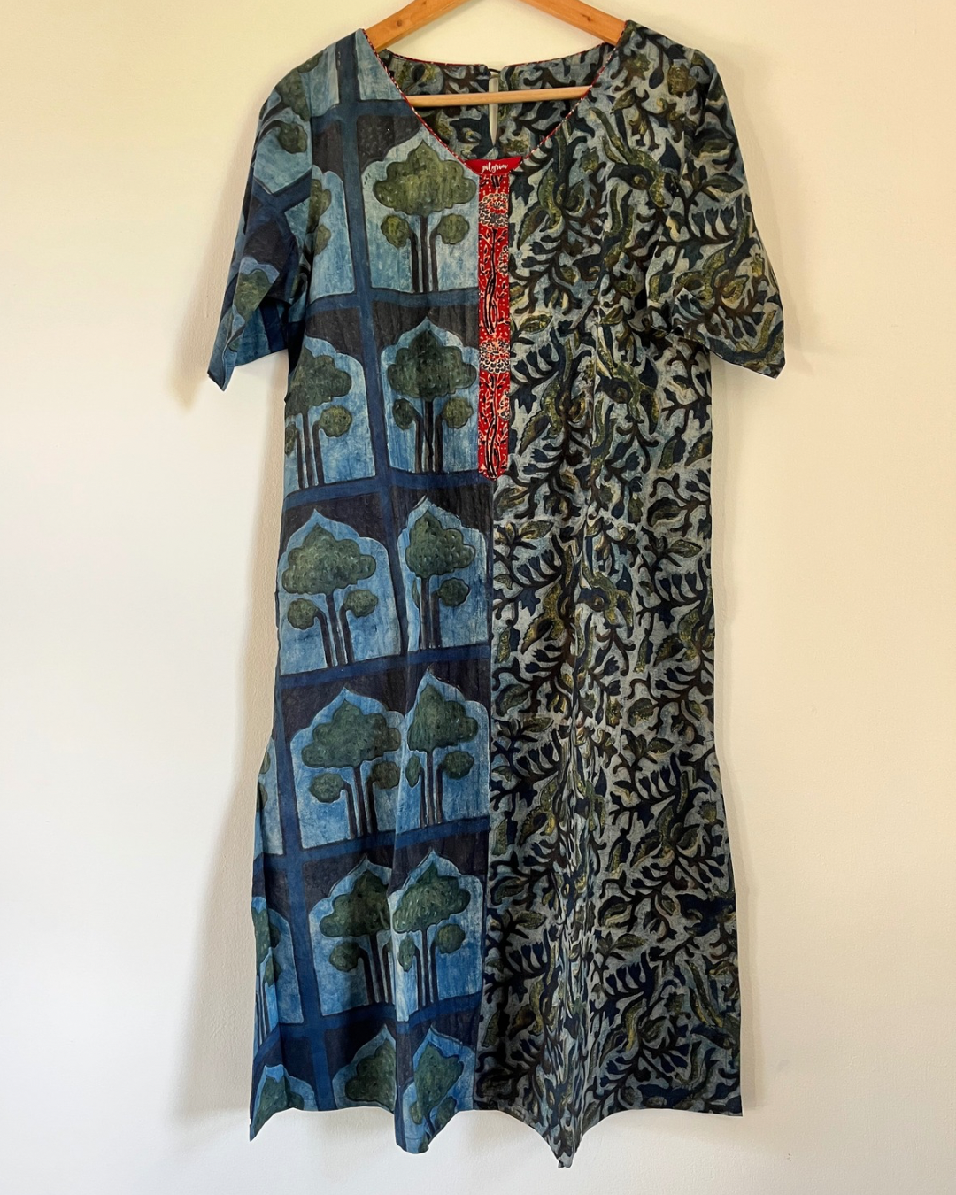 Minakshi Kurta - indigo block - sleeved