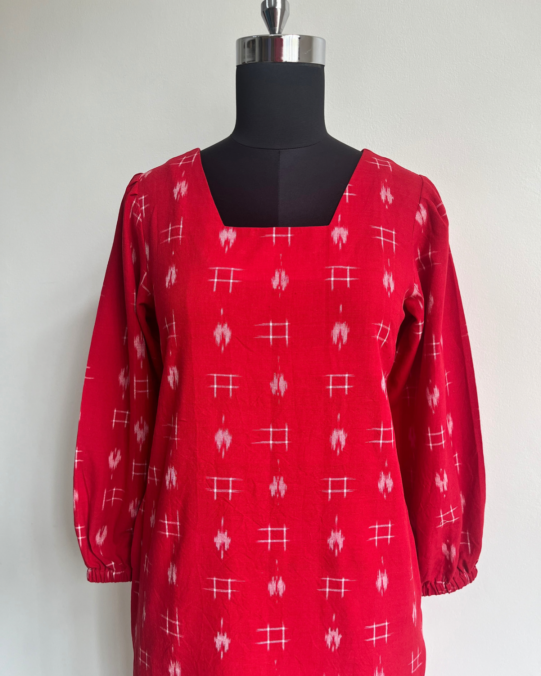 Luna Dress - Bright Red Ikat
