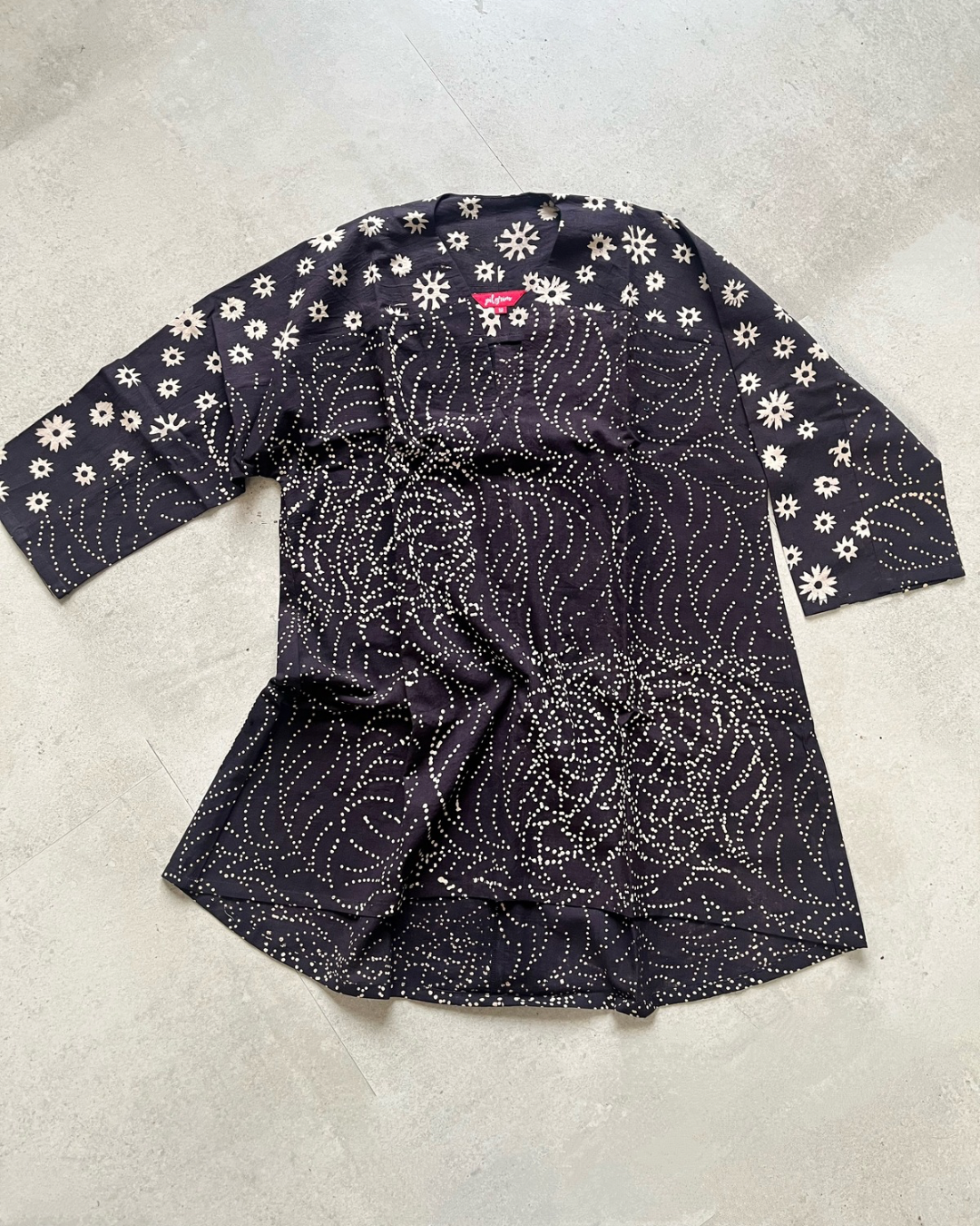 Fly Away Top - Black ajrakh