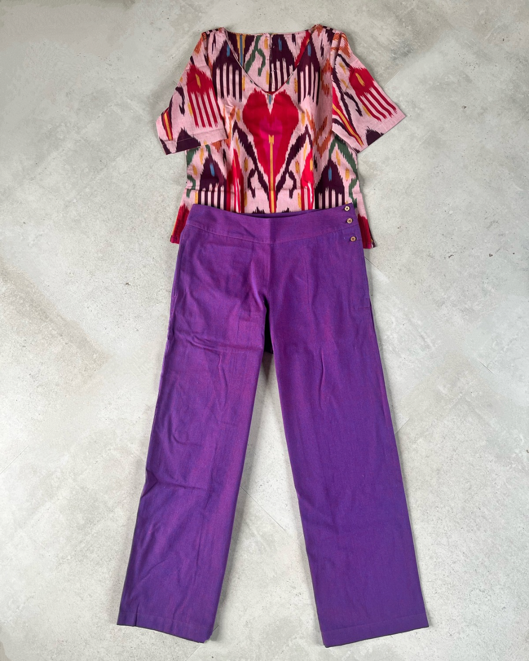 Maya Top - heart uzbek ikkat