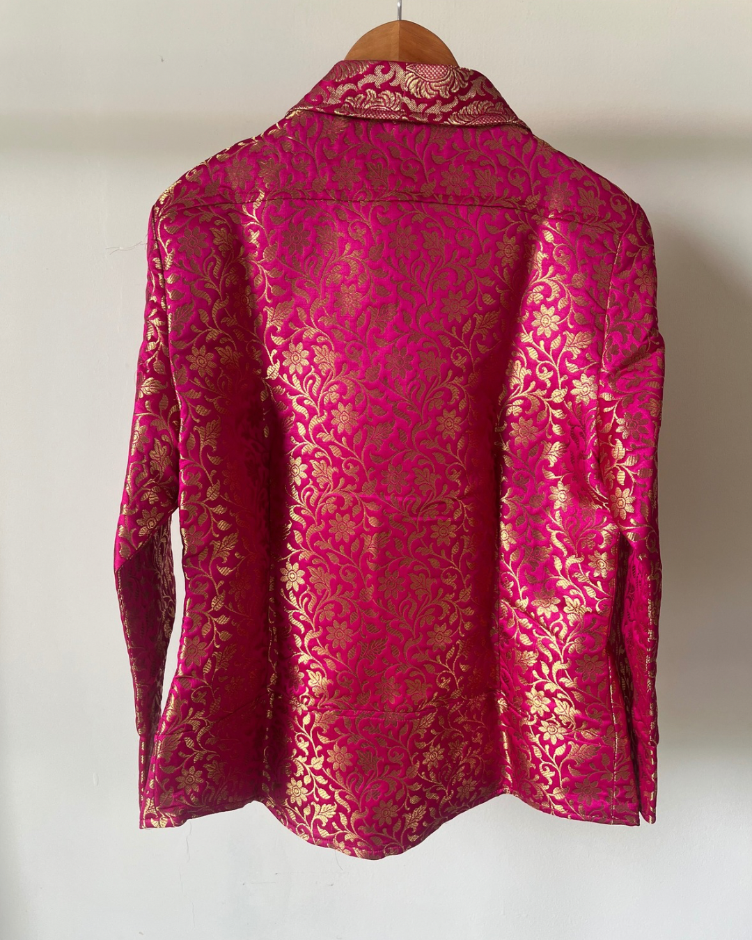 Graphic Jacket - Pink Banarasi brocade