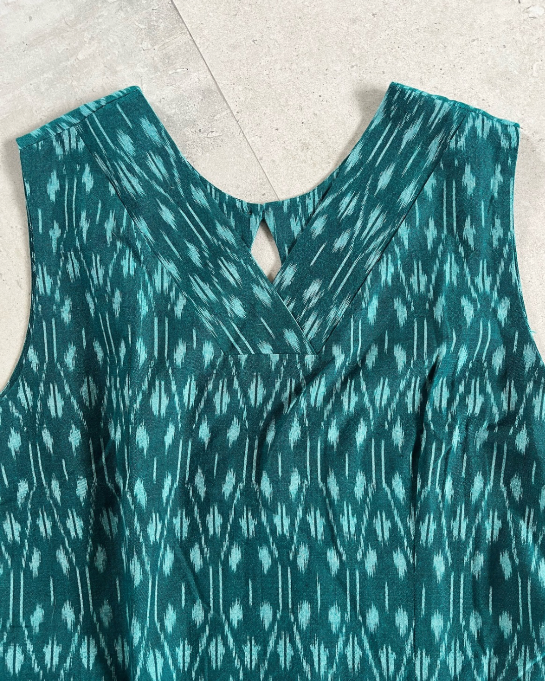 Movement Dress - green ikkat