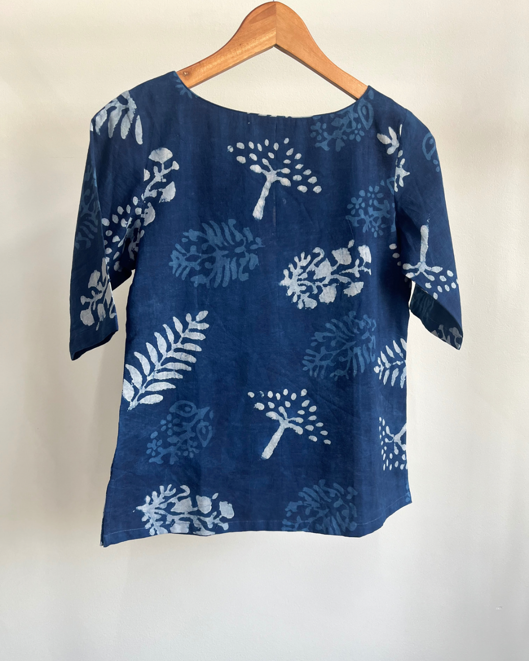 Uttara Top - Indigo Block Print