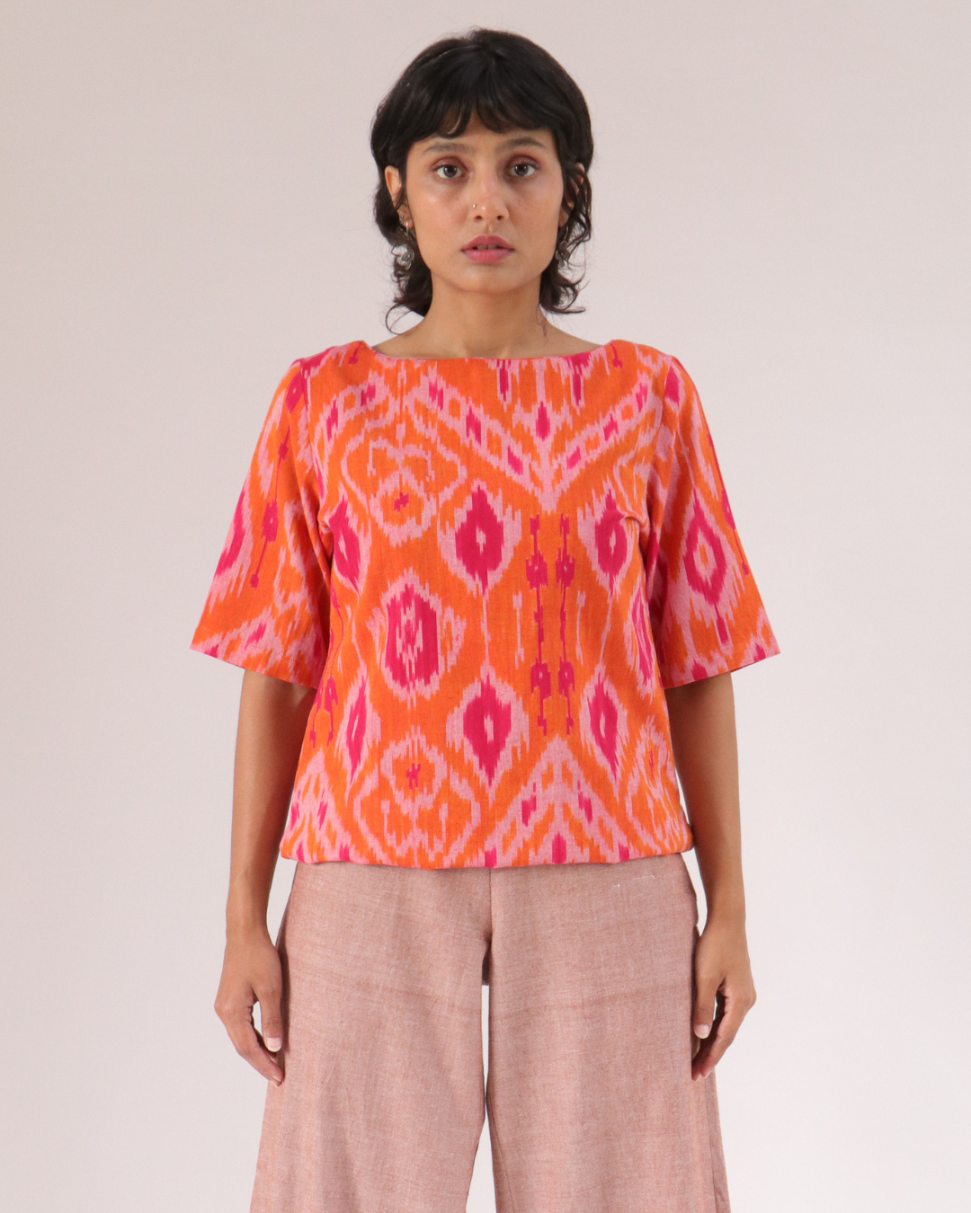 Uttara Top - beige checks