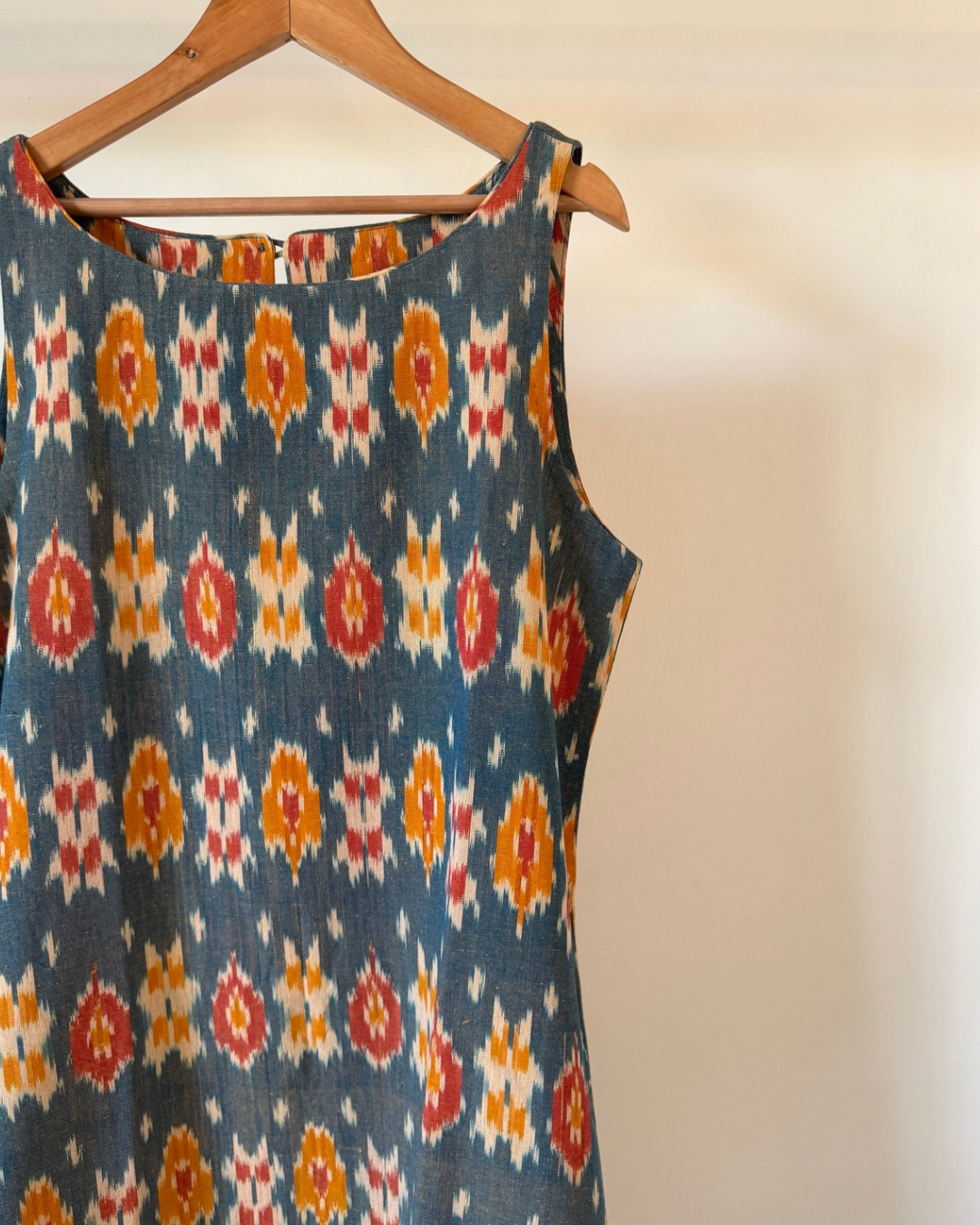 Amrit Dress - steel blue ikkat