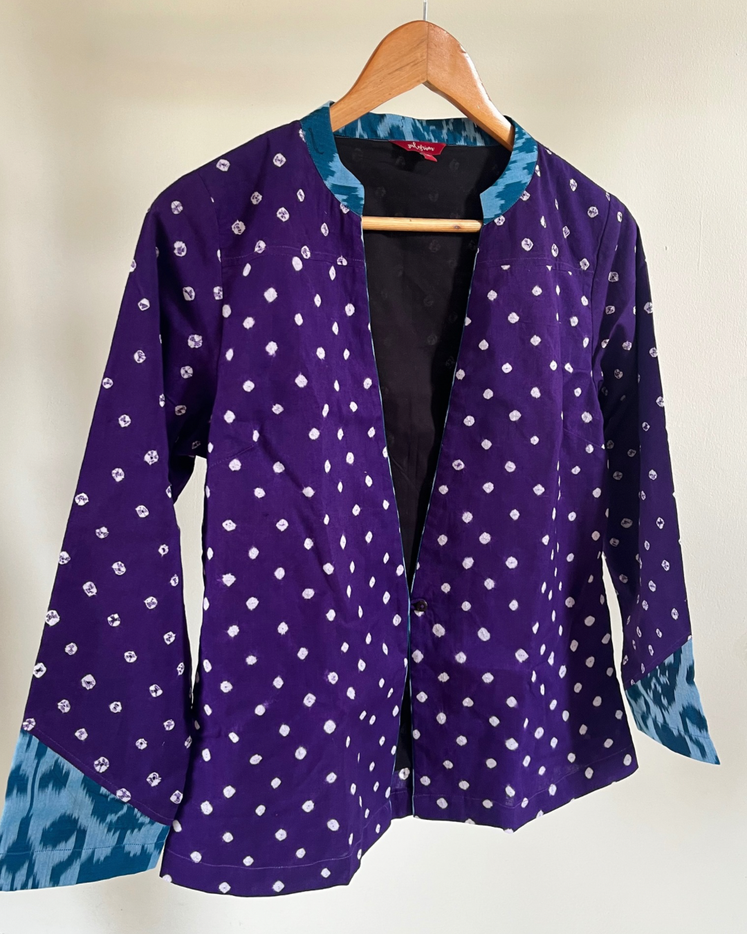Lattice Jacket - Deep Purple Bandhani