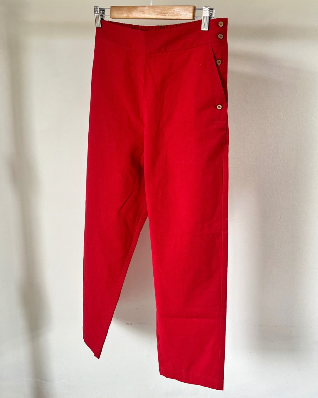 Sail Edit Pants - Bright Red Cotton