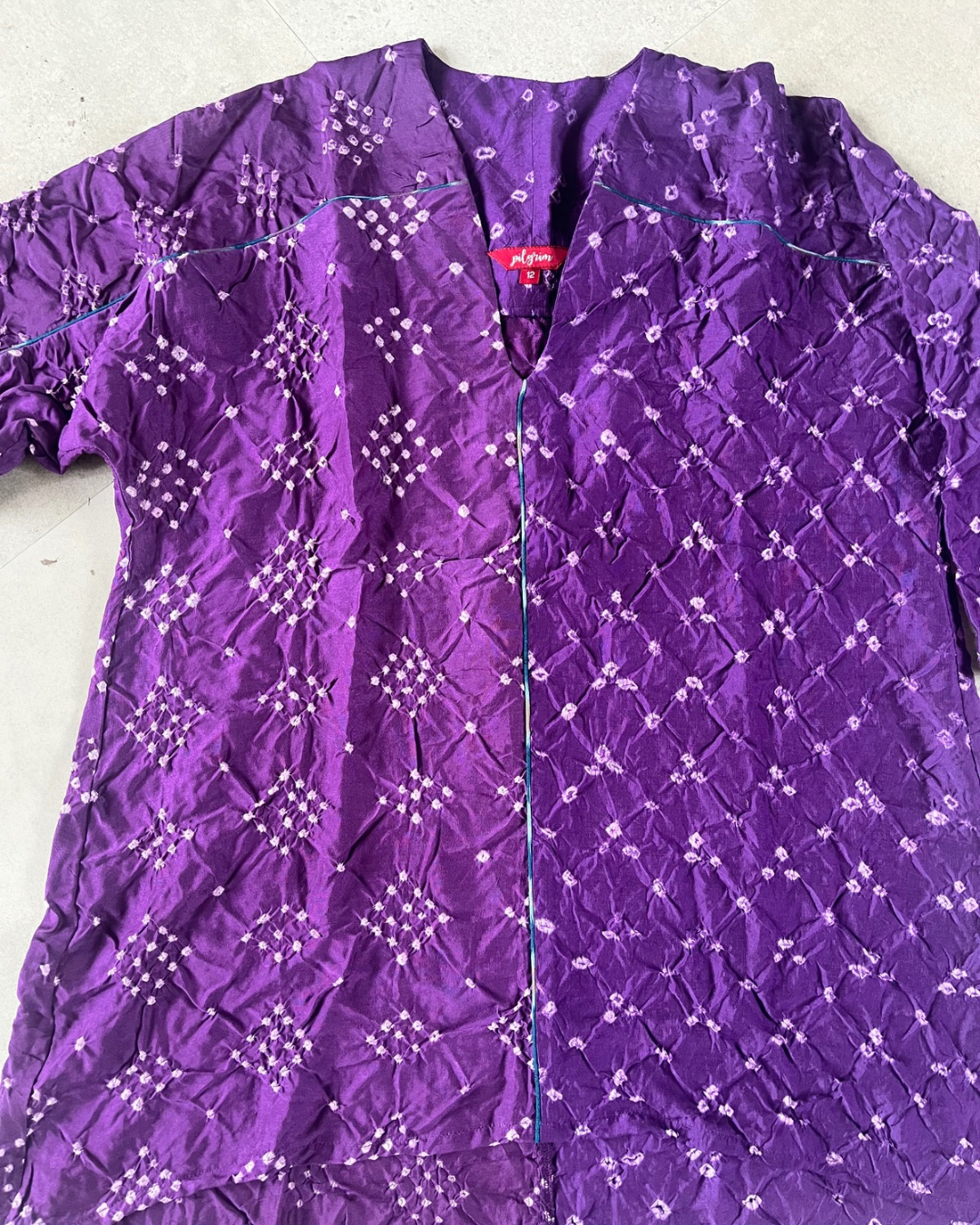 Fly Away Top - purple bandhani
