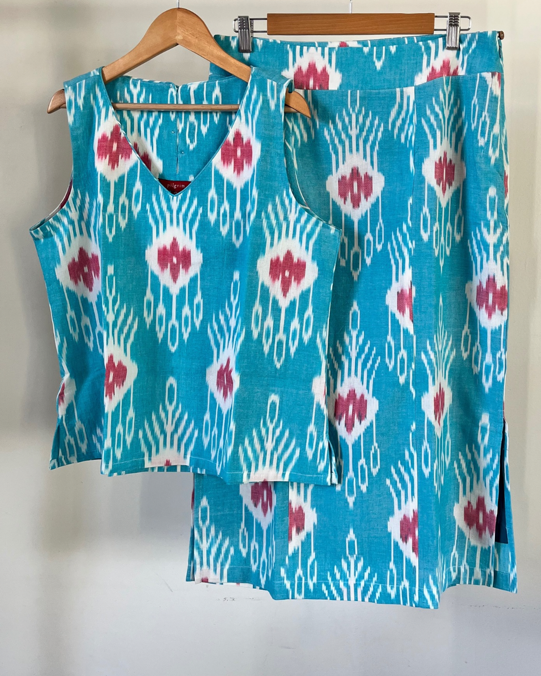 Anya Skirt - light blue ikkat