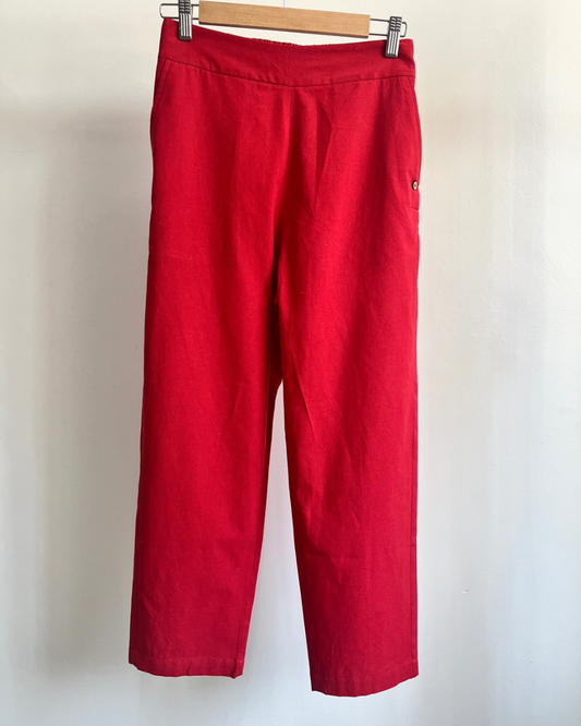 Sail Edit Pants - Bright Red Cotton