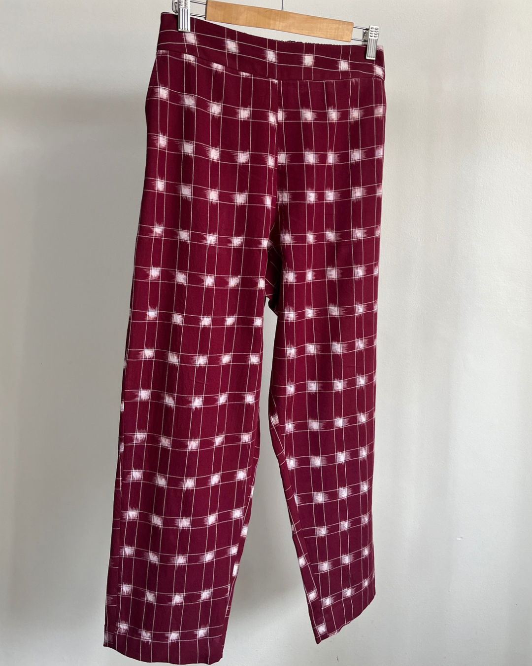 Sail Edit Pants - Maroon White Ikat