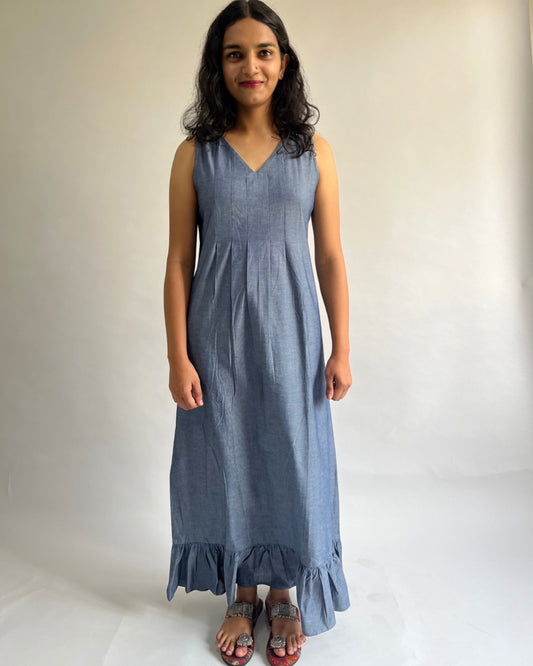 Ruhi Dress - Blue Grey Cotton