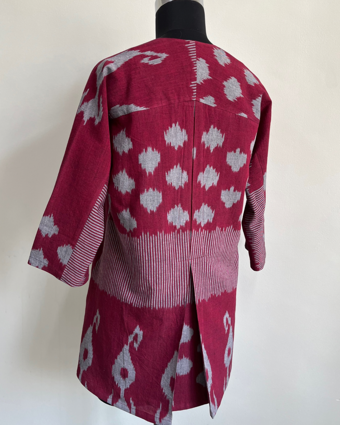 Fly Away Top - Maroon Grey Ikat