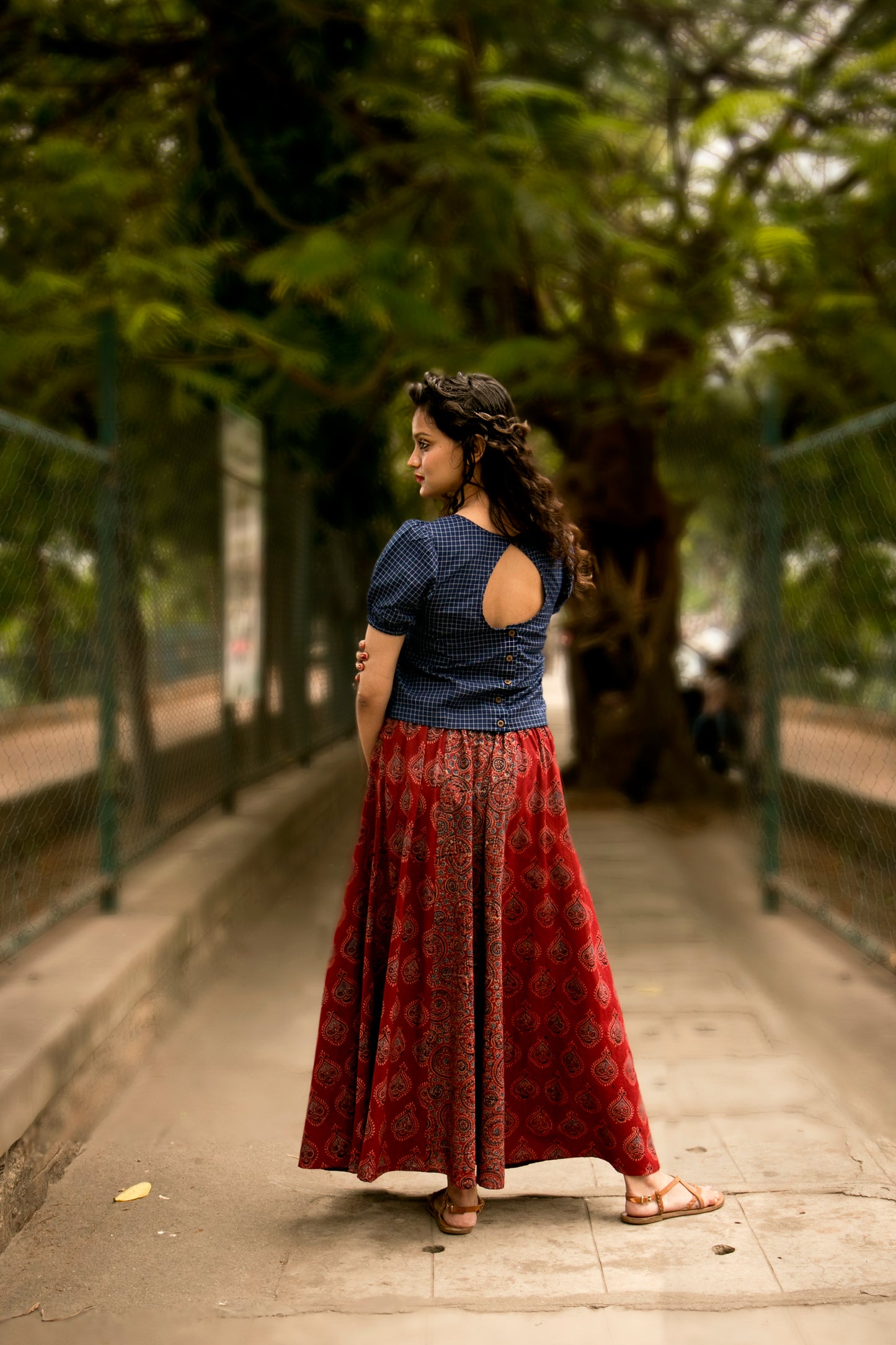 Shakti Crop Top - Red Multi Ikat