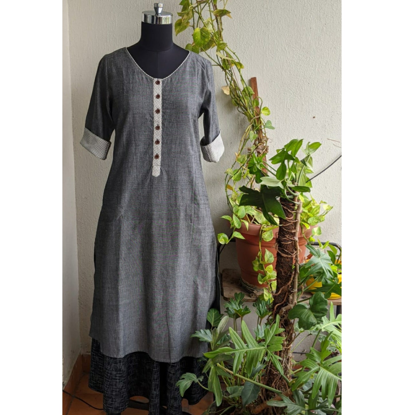 Zoya Kurta - Grey Cotton