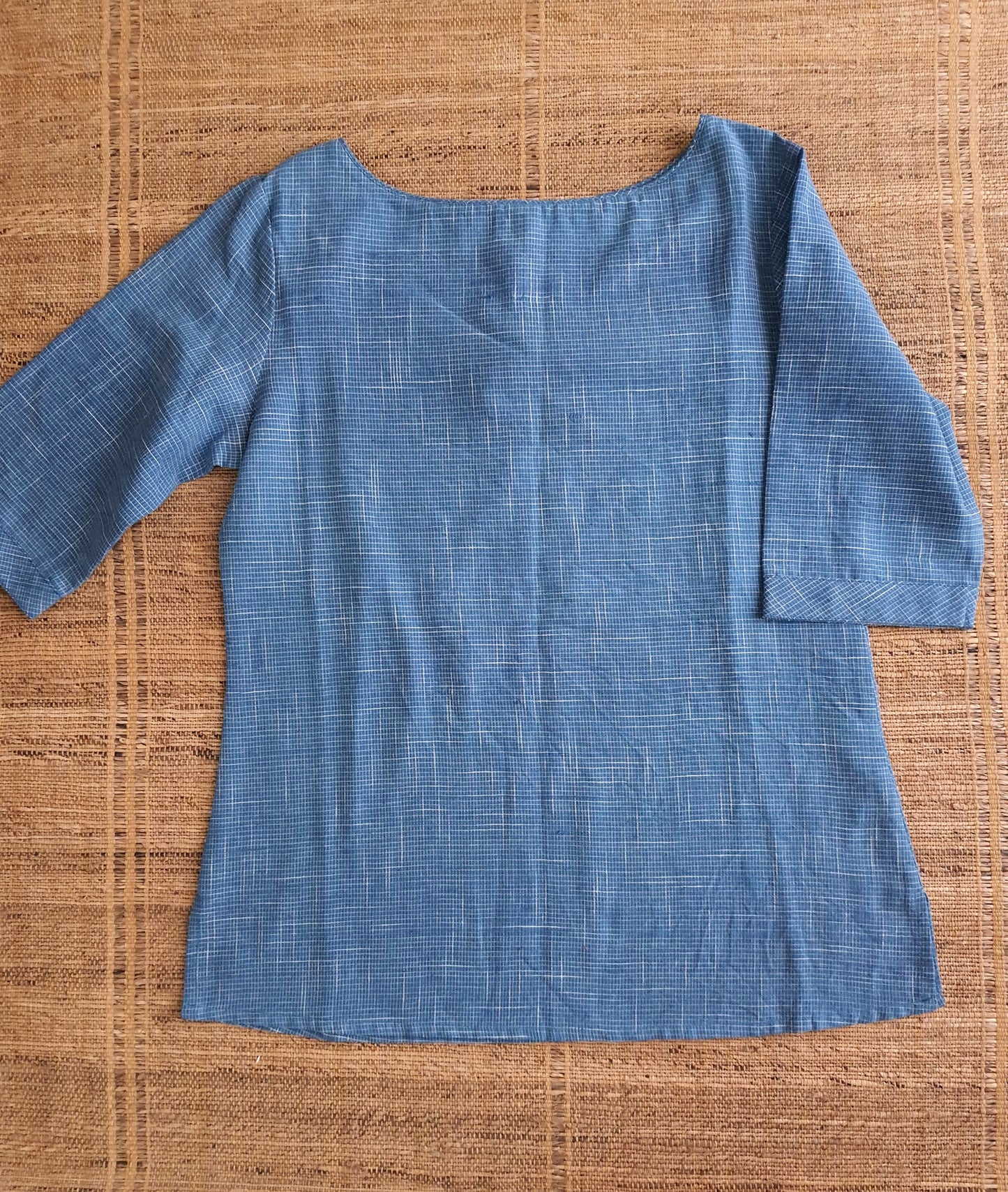 Uttara Top - Sky Blue Handwoven Cotton.