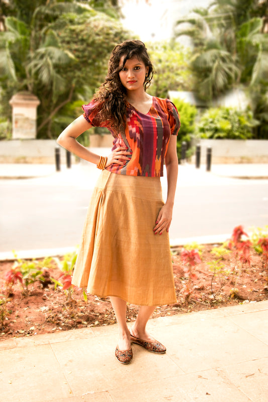 Shakti Crop Top - Red Multi Ikat