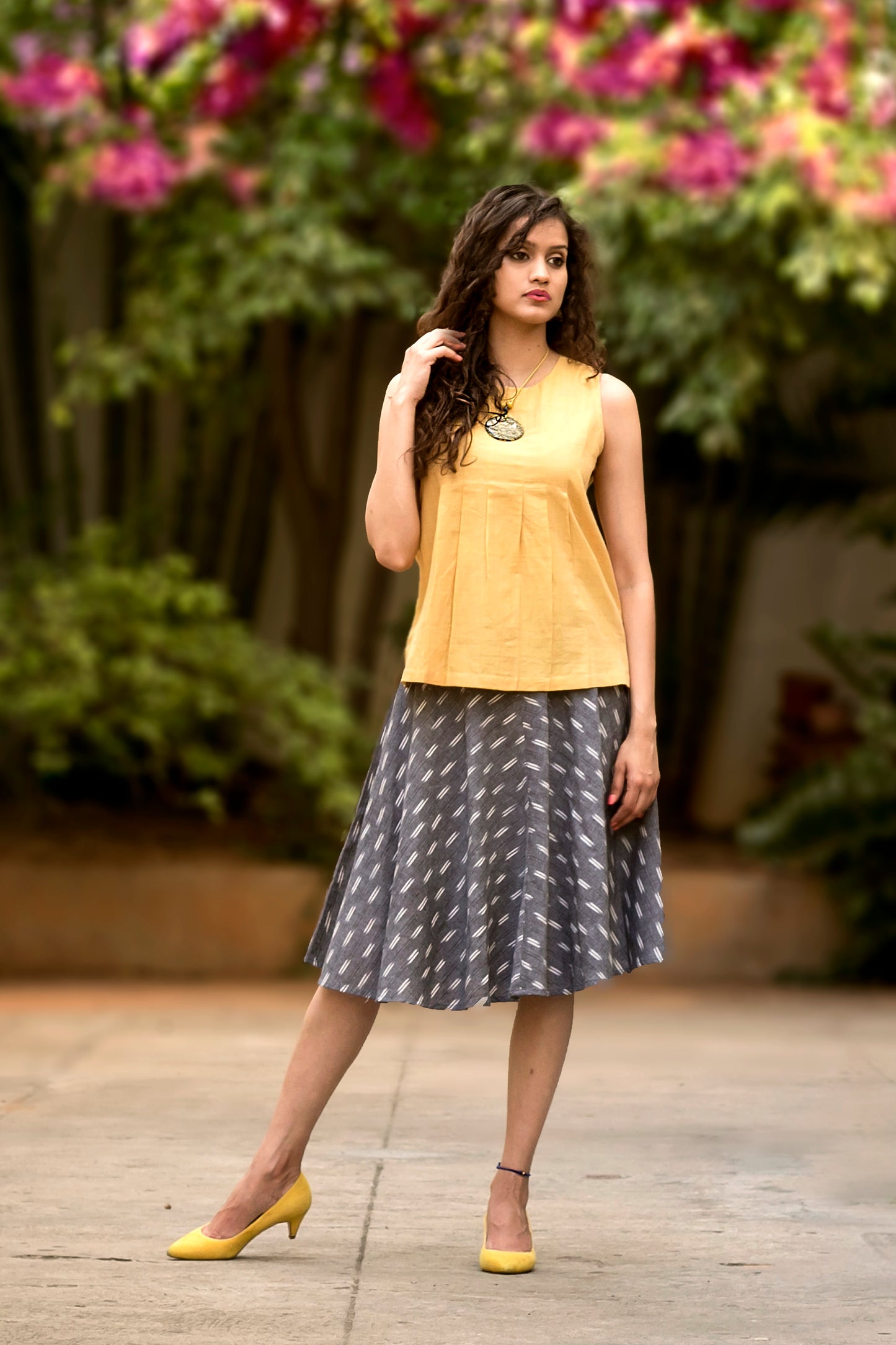 Lila skirt - Grey White Ikat