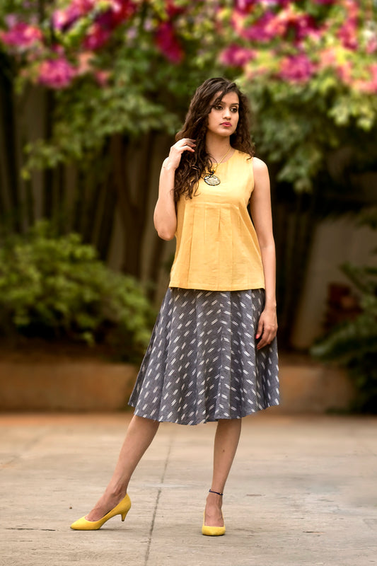 Lila skirt - Grey White Ikat