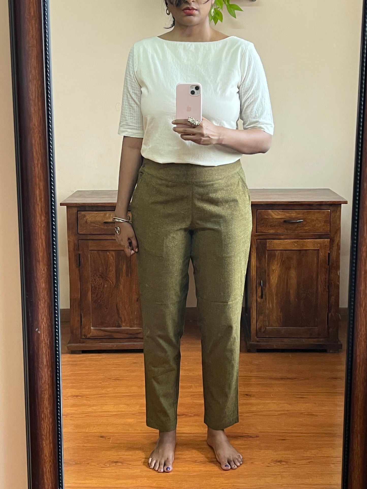 Carrot Pants - Elephant green