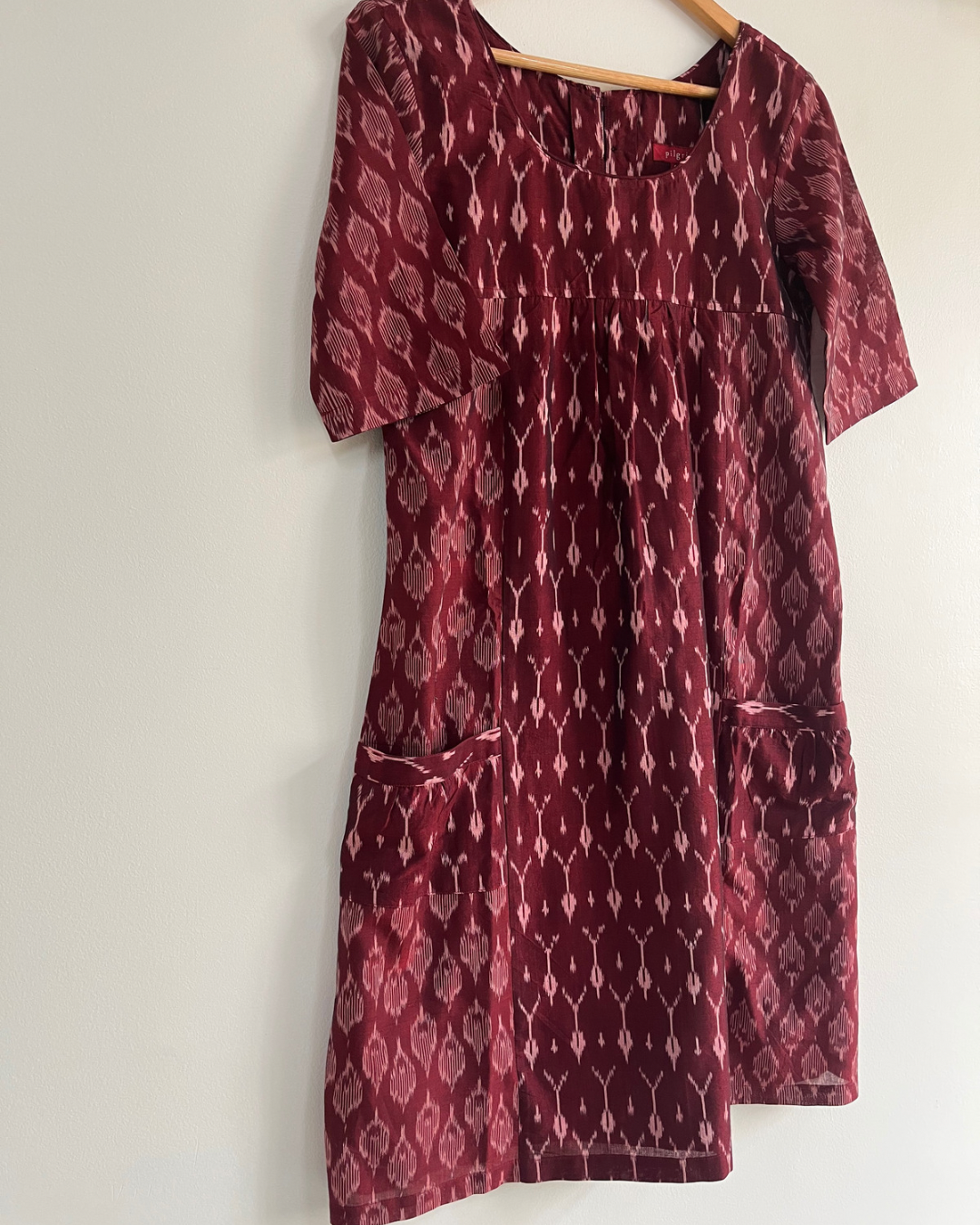 Shift Dress - Maroon Ikat