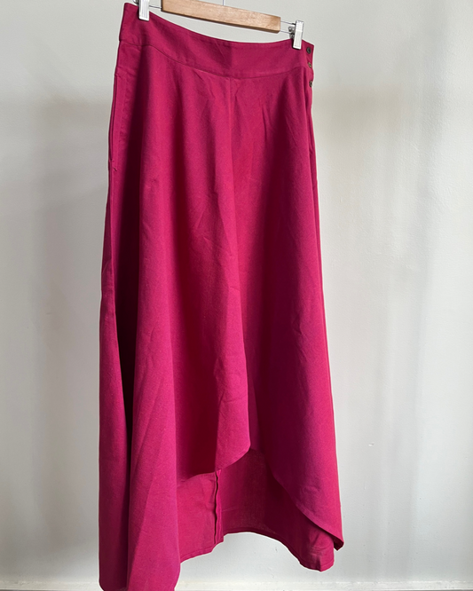 Adhira Skirt - Dark Pink Cotton