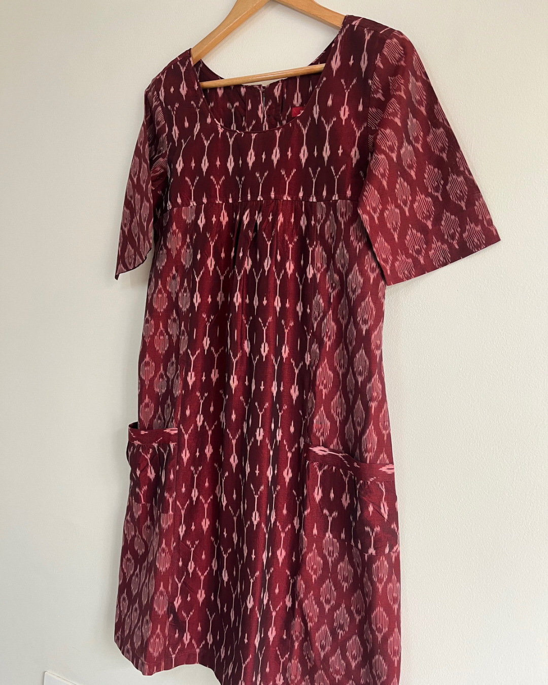 Shift Dress - Maroon Ikat