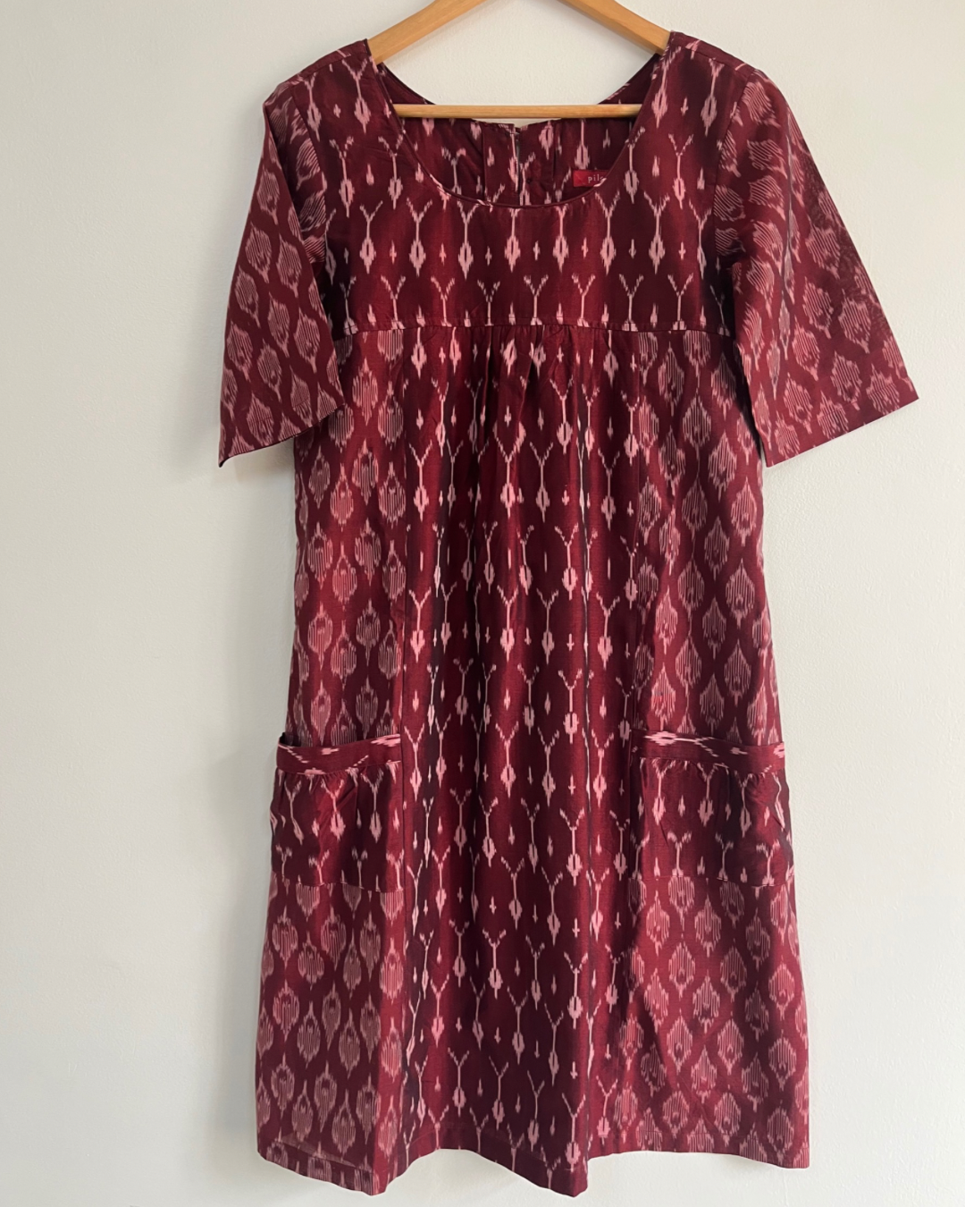 Shift Dress - Maroon Ikat
