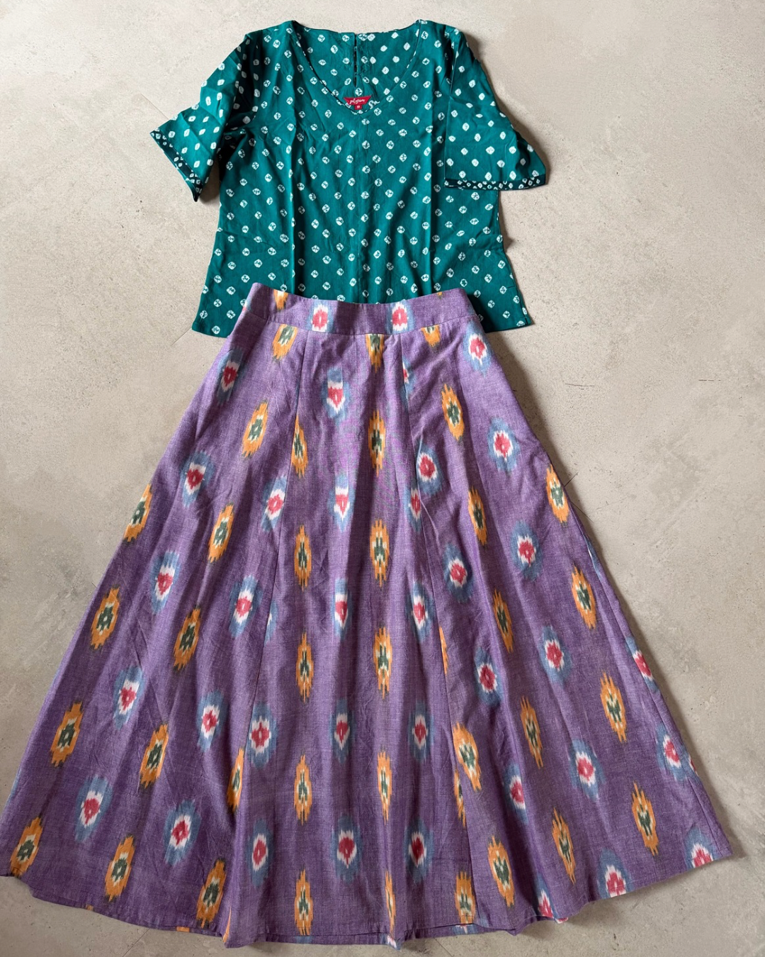 Halfmoon Skirt - lavender ikkat