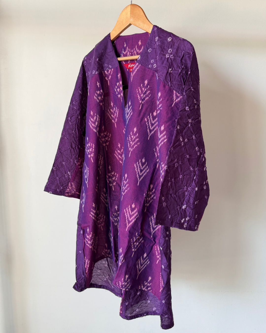 Fly Away Top - purple ikkat and bandhani