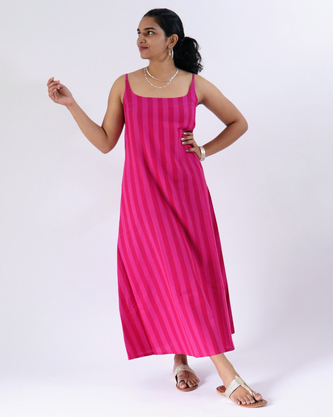 Zadie Dress - pink stripes