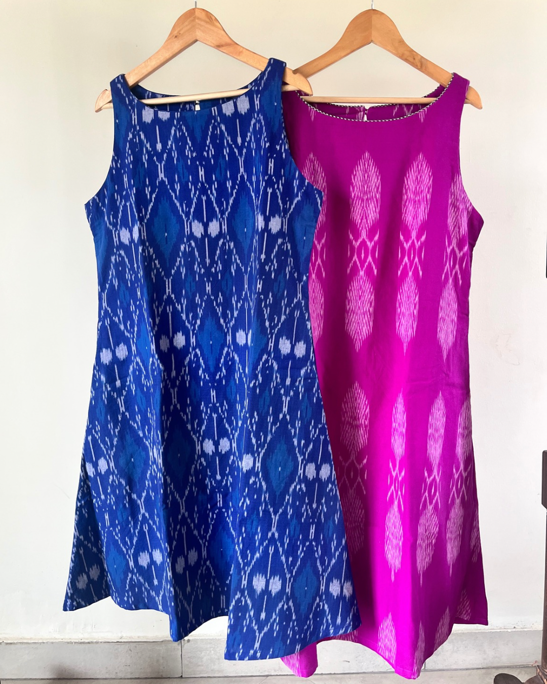 Amrit Dress - Bright purple ikkat