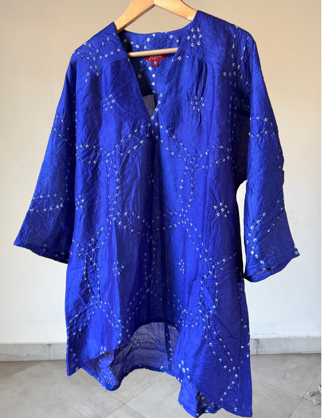 Fly Away Top - bright blue bandhani