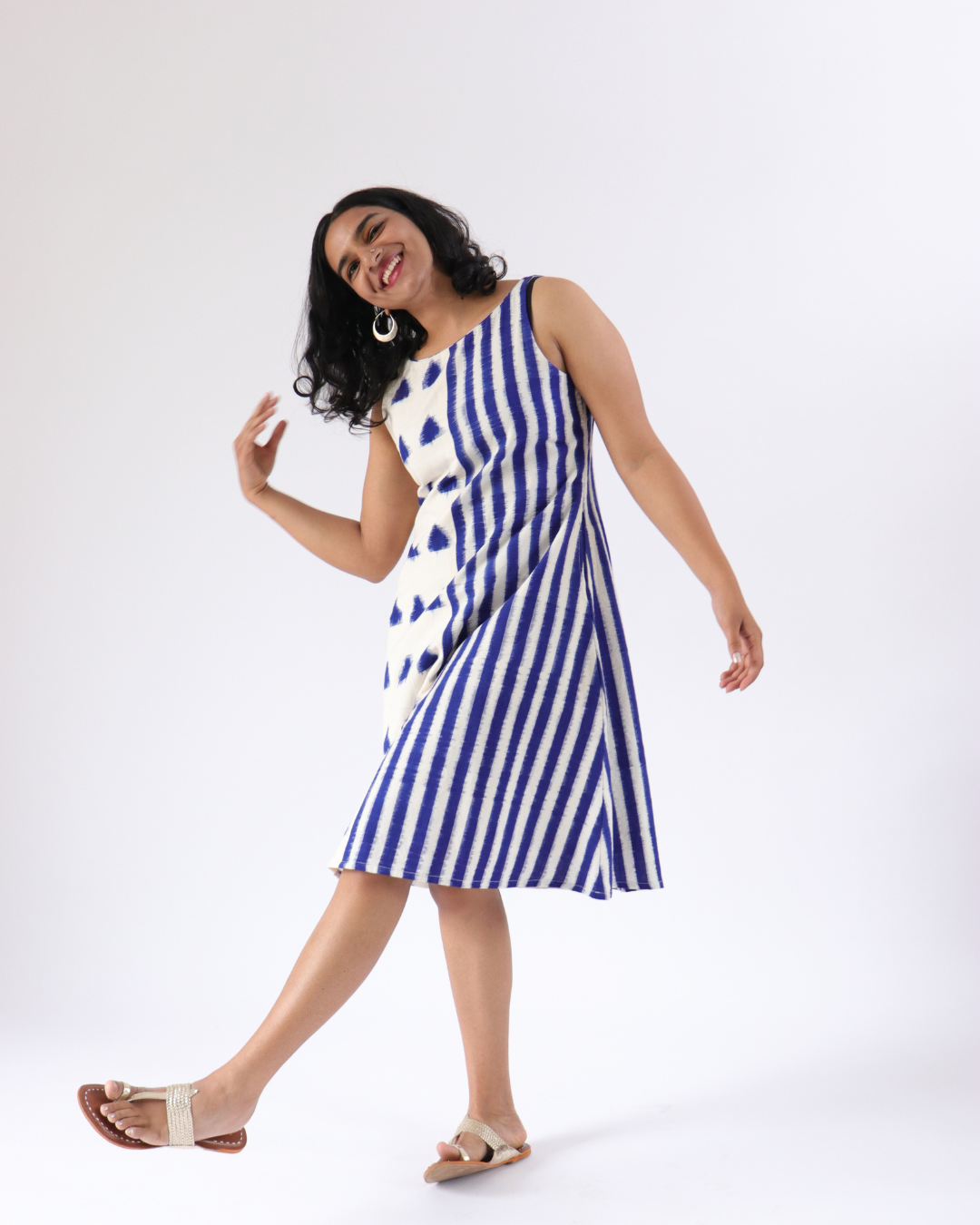 Amrit Dress - indigo ikkat