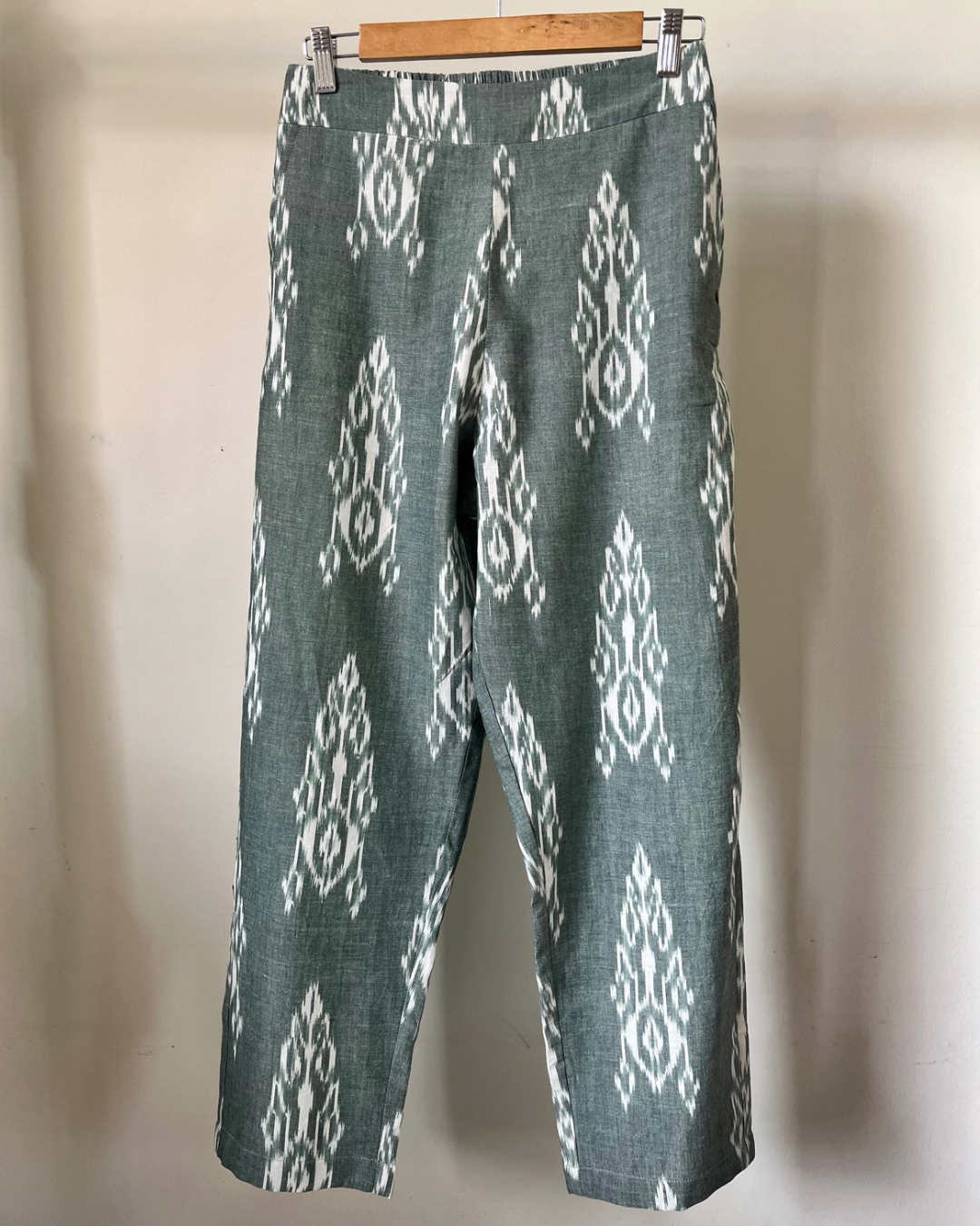 Sail Edit Pants - Dusty Green White Ikat