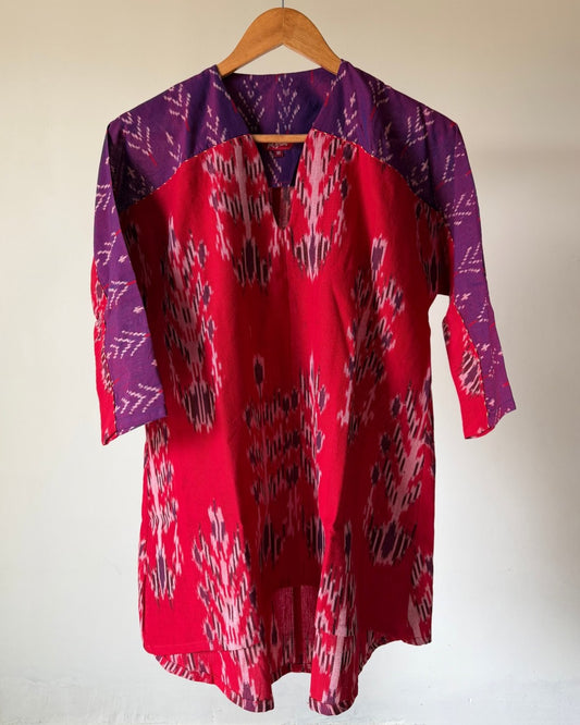 Fly Away Top - red ikkat