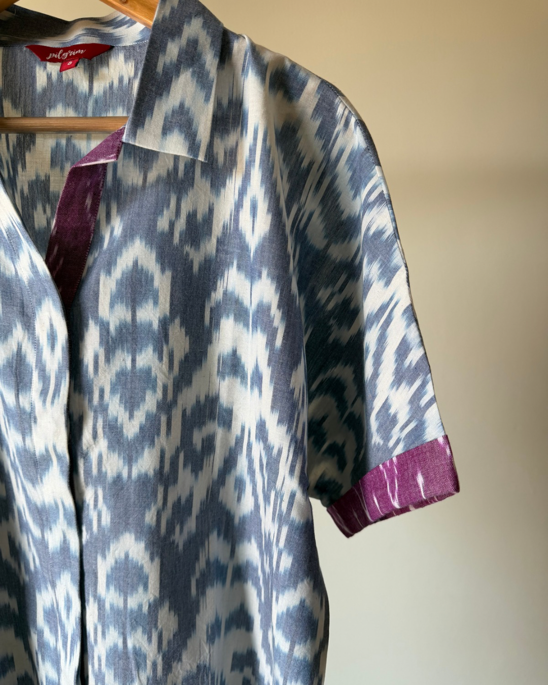 Devi Shirt - steel blue ikkat